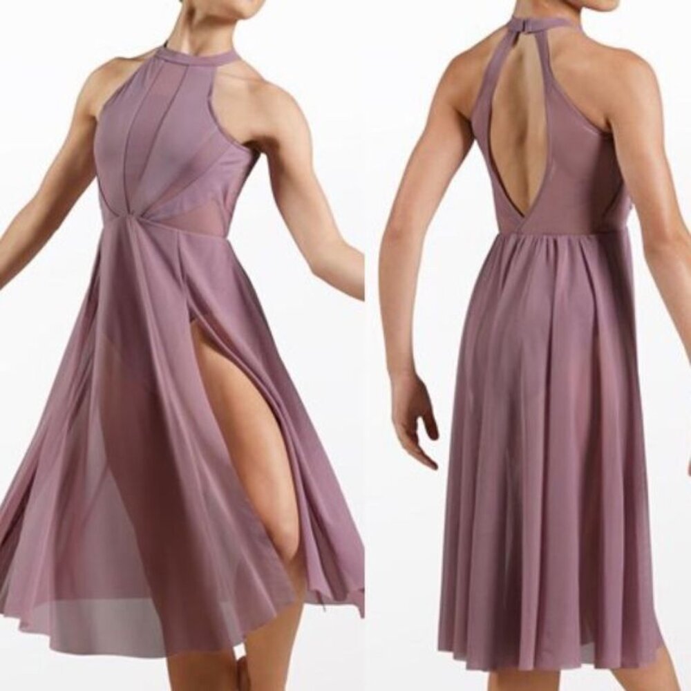 Balera Weissman Dance Costume High Neck Halter Dress Maxi Mauve D11656 LC